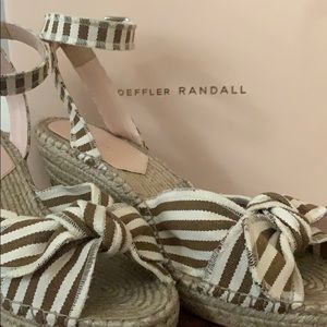 Loeffler Randall striped wedged heel sandals